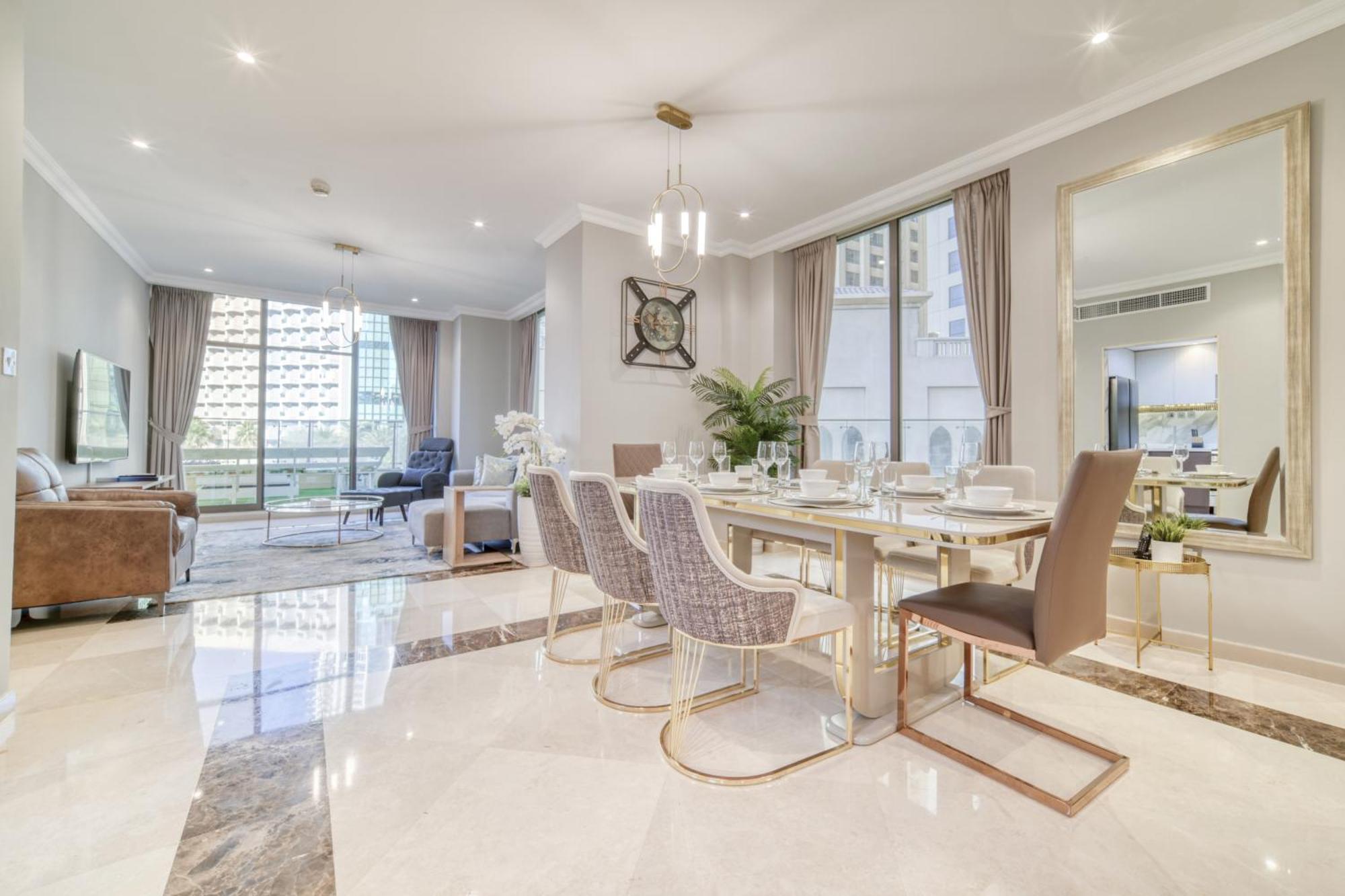 Luxurious 4 Bedroom Duplex With Terrace & Sea View 迪拜 外观 照片