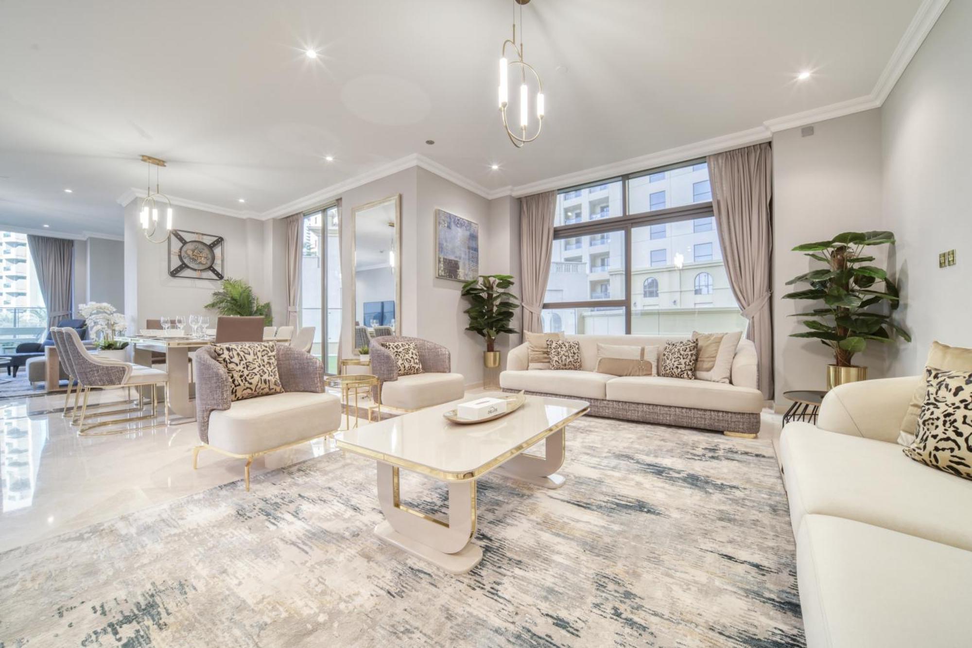Luxurious 4 Bedroom Duplex With Terrace & Sea View 迪拜 外观 照片